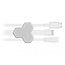 Delock Cable holder self-adhesive with 3 feed-throughs (1 x flat cable and 2 x round cable) 2 pieces white
