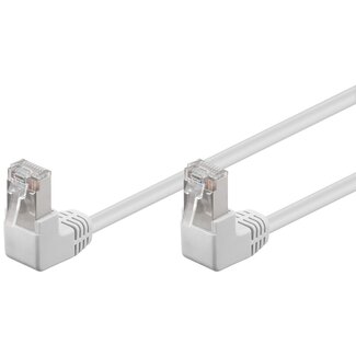 Goobay Goobay CAT 5e Patch Cable 2x 90° Angled, F/UTP, white 1 m