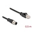 Delock M12 Adapter Cable D-coded 4 pin male to RJ45 male 50 cm