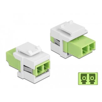 DeLOCK Delock Keystone Module LC Duplex female to LC Duplex female limegreen / white