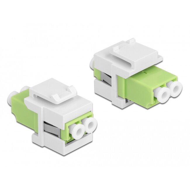 Delock Keystone Module LC Duplex female to LC Duplex female limegreen / white