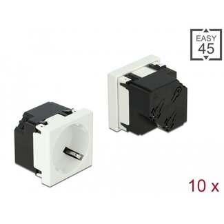 DeLOCK Delock Easy 45 Grounded Power Socket with a 45° arrangement 45 x 45 mm 10 pieces