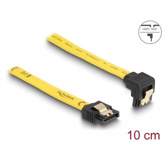 DeLOCK Delock SATA 3 Gb/s Cable straight to downwards angled 10 cm yellow