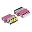 Delock Optical Fiber Coupler with laser protection flip LC Quad female to LC Quad female Multi-mode violet