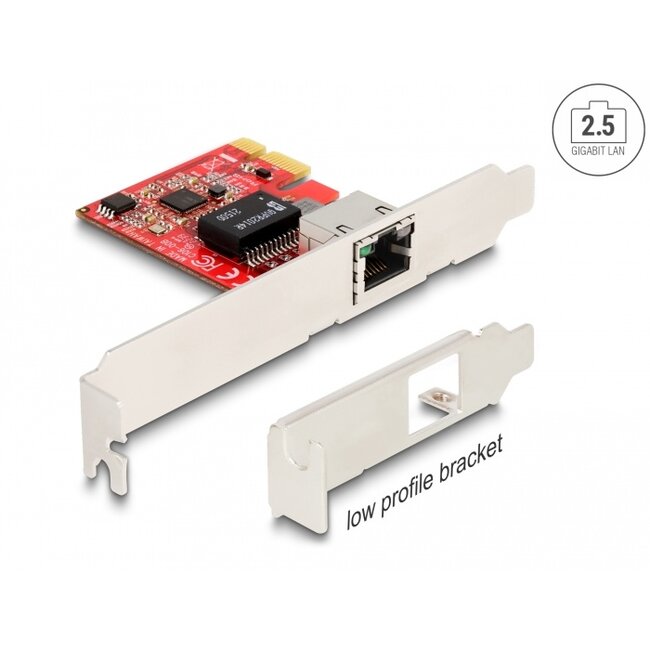 Delock PCI Express x1 Card to 1 x RJ45 2.5 Gigabit LAN i225 NBASE-T - Low Profile Form Factor
