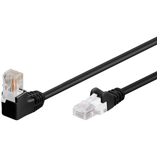 Goobay Goobay CAT 5e Patch Cable 1x 90° Angled, U/UTP, black 5 m