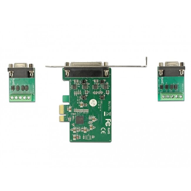 Delock PCI Express Card to 2 x Serial RS-422/485 ESD protection optional surge protection