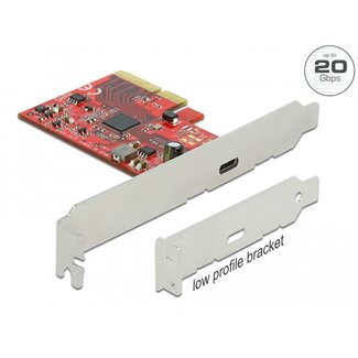 DeLOCK Delock PCI Express x4 Card to 1 x external SuperSpeed USB 20 Gbps (USB 3.2 Gen 2x2) USB Type-C™ female - 3 A
