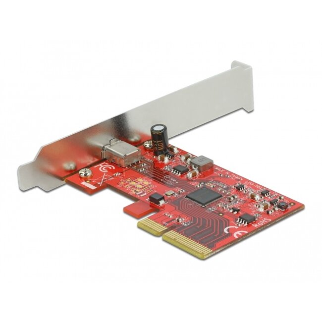 Delock PCI Express x4 Card to 1 x external SuperSpeed USB 20 Gbps (USB 3.2 Gen 2x2) USB Type-C™ female - 3 A