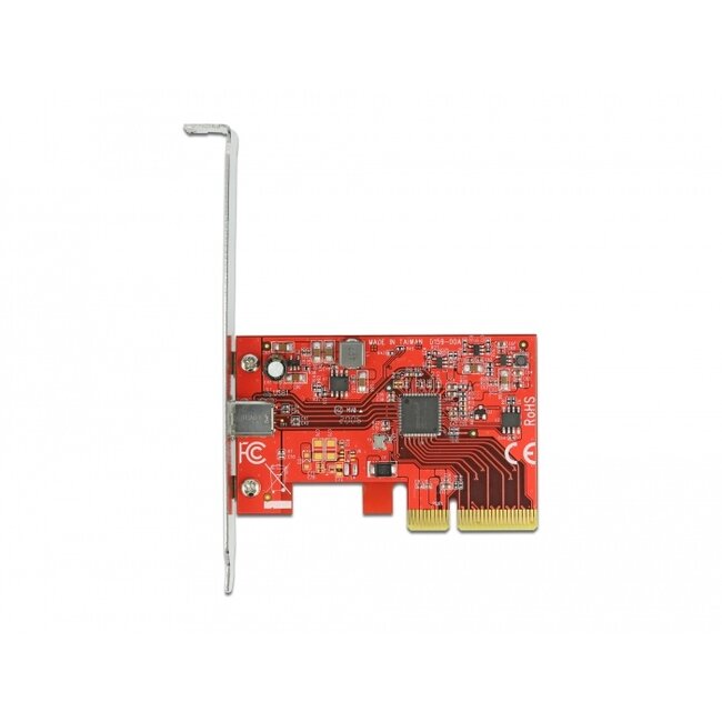 Delock PCI Express x4 Card to 1 x external SuperSpeed USB 20 Gbps (USB 3.2 Gen 2x2) USB Type-C™ female - 3 A