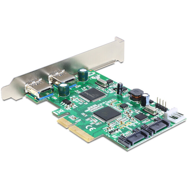 Delock PCI Express Card > 2 x external USB 3.0 + 2 x internal SATA 6 Gb/s