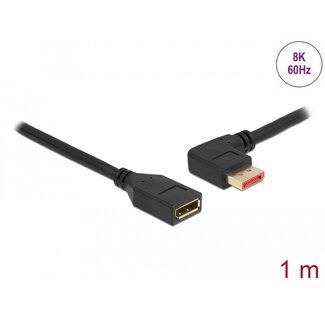 DeLOCK Delock DisplayPort extension cable male 90° left angled to female 8K 60 Hz 1 m