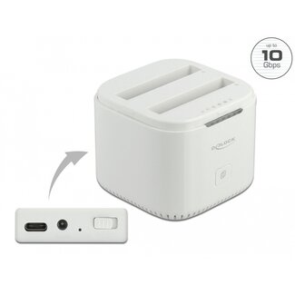 DeLOCK Delock USB Type-C™ 3.2 Docking Station for 2 x 2.5″ SATA HDD / SSD with Clone Function