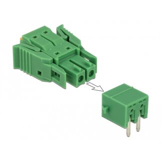 DeLOCK Delock Terminal block set for PCB 2 pin 3.81 mm pitch horizontal