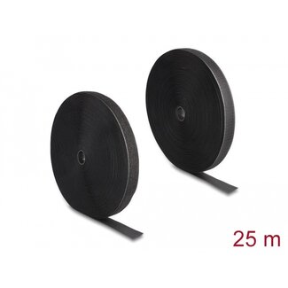 DeLOCK Delock Heavy-duty Hook-and-Loop tape L 25 m x W 25 mm black