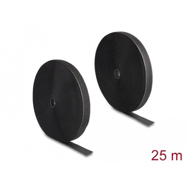 Delock Heavy-duty Hook-and-Loop tape L 25 m x W 25 mm black
