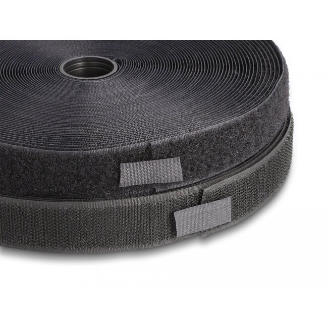 Delock Heavy-duty Hook-and-Loop tape L 25 m x W 25 mm black