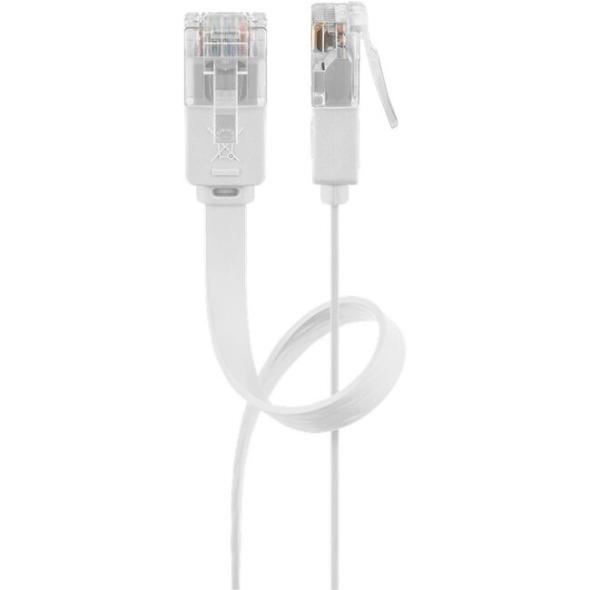 Goobay CAT 6 Flat Patch Cable, U/UTP, white 3 m