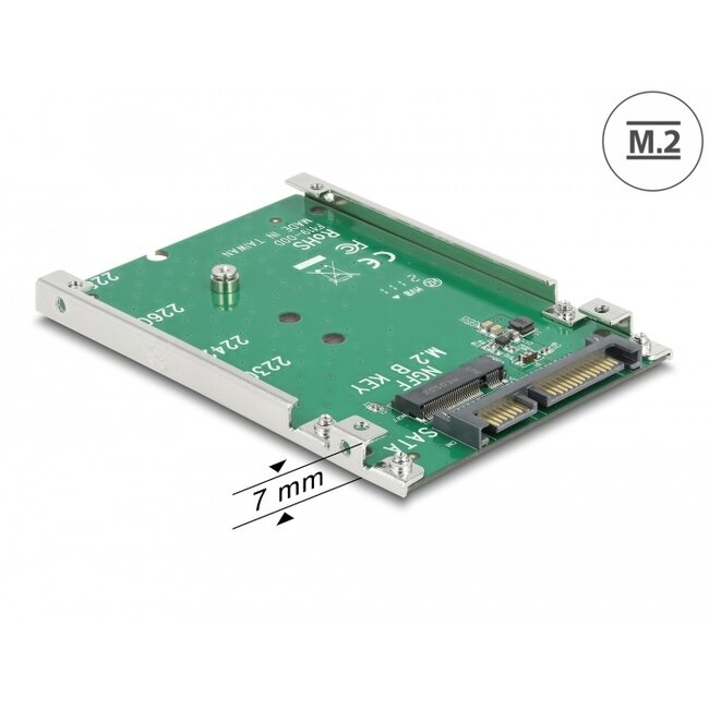 Delock 2.5″ Converter SATA 22 pin > 1 x M.2 key B - 7 mm
