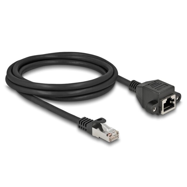 Delock Network Extension Cable S/FTP RJ45 plug to RJ45 jack Cat.6A 2 m black