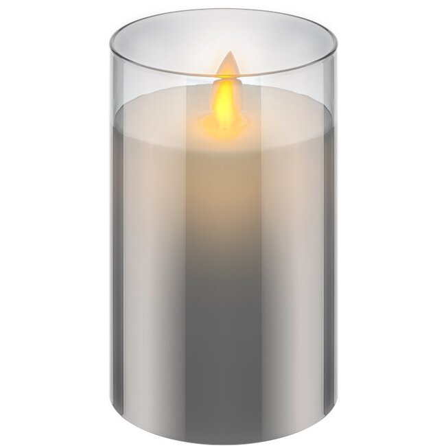 Goobay LED Real Wax Candle in Glass, 7.5 x 12.5 cm
