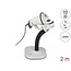 Delock USB Barcode Scanner 1D with connection cable and stand - Laser - light grey