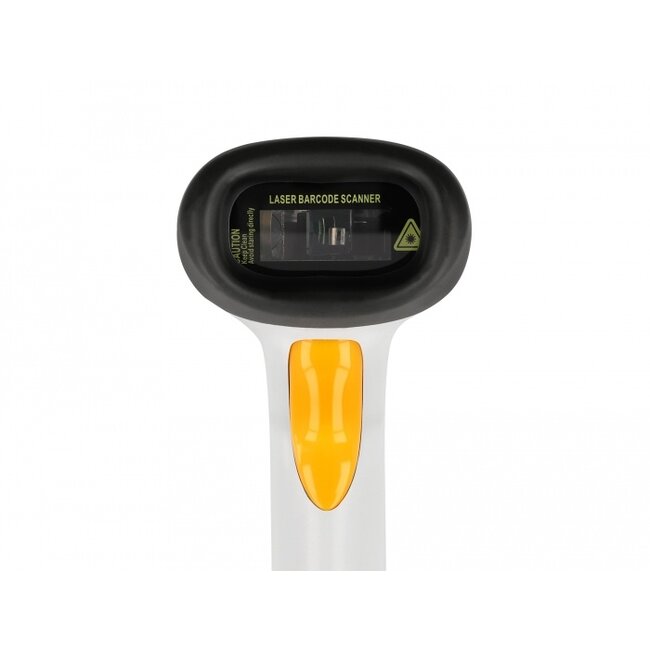 Delock USB Barcode Scanner 1D with connection cable and stand - Laser - light grey