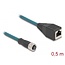 Delock M12 Adapter Cable A-coded 8 pin female to RJ45 female 50 cm