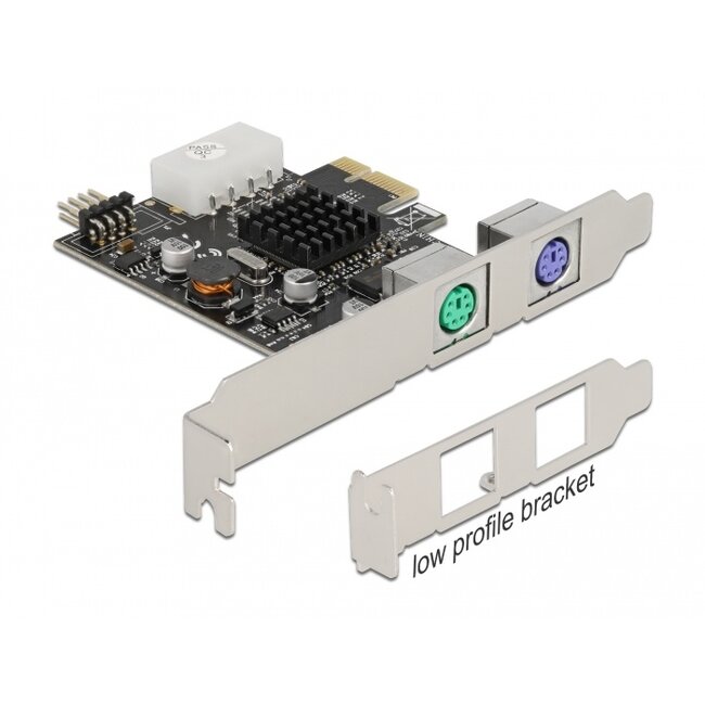 Delock PCI Express x1 Card to 2 x PS/2 and USB Pin Header - Low Profile Form Factor