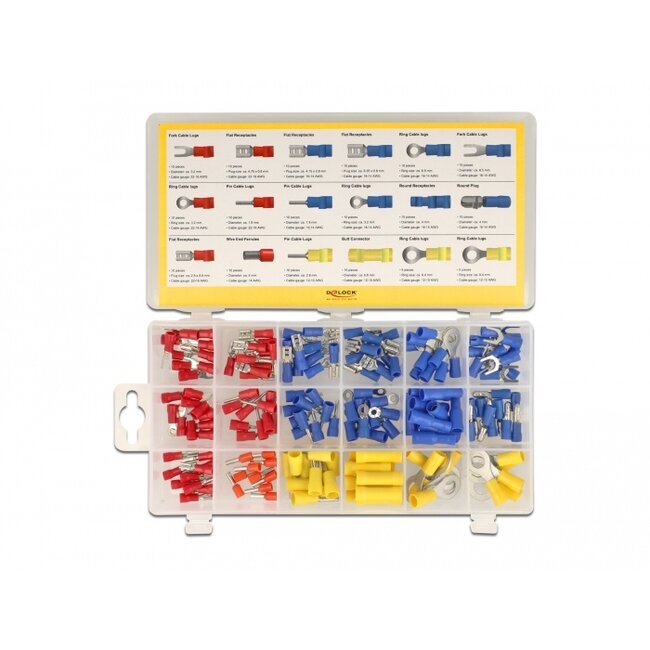 Delock Cable connector assortment box 170 pieces coloured