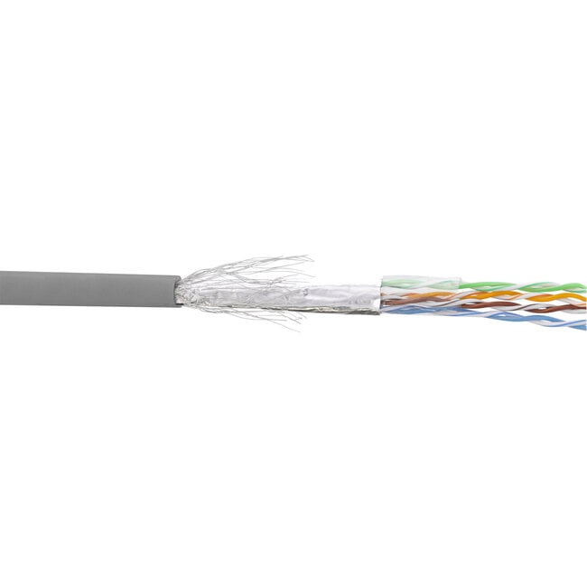 InLine® Patchkabel Cat.5e, S-FTP, AWG26, CCA, PVC, 100m, grijs