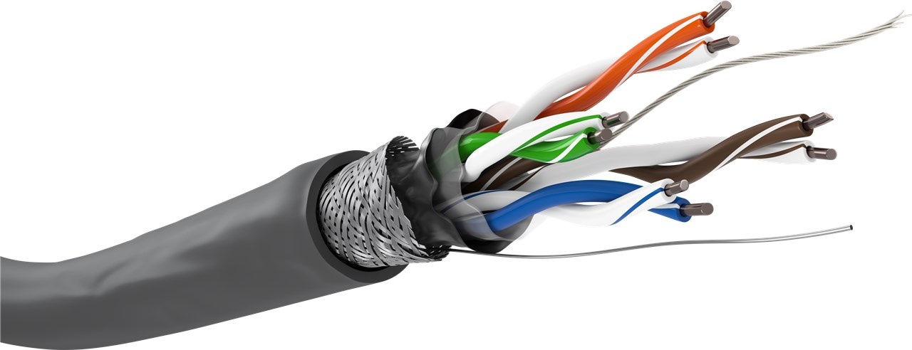 Goobay CAT 5 SOLID SFTP Grey CCA 100m. Snoerlengte: 100 m