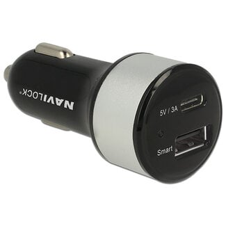 Navilock Navilock Car charger 1 x USB Type-C™ + 1 x USB Type-A