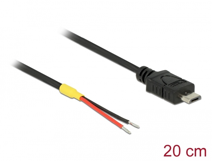 DeLOCK 85541 0.2m Micro-USB B Mannelijk Zwart USB-kabel