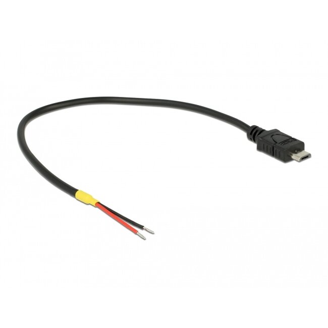 Delock Cable USB 2.0 Micro-B male > 2 x open wires power 20 cm Raspberry Pi