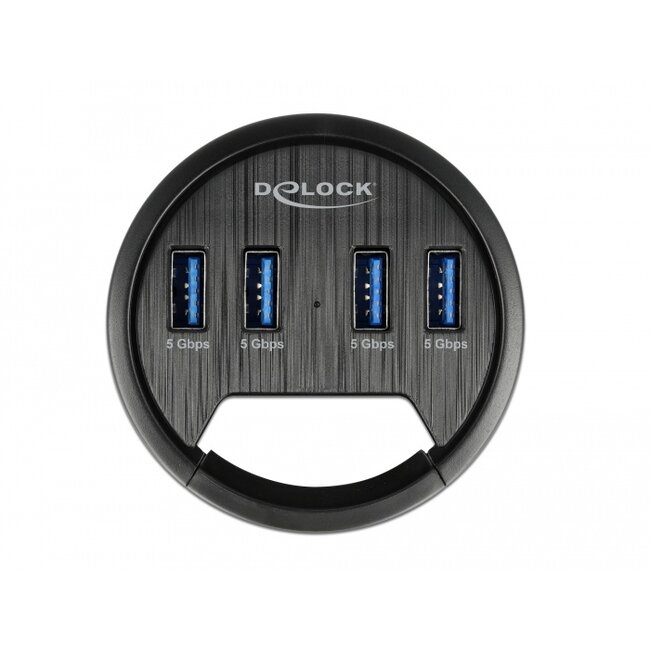 Delock 4 Port In-Desk Hub with 4 x SuperSpeed USB Type-A Port