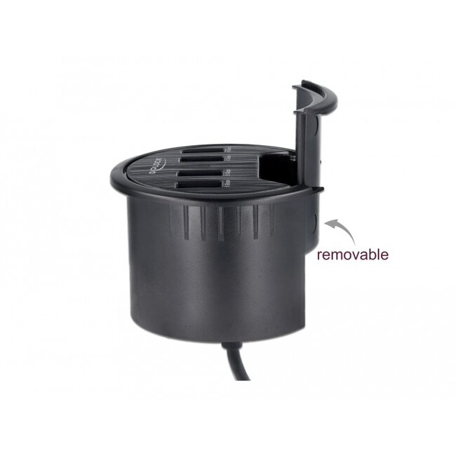 Delock 4 Port In-Desk Hub with 4 x SuperSpeed USB Type-A Port