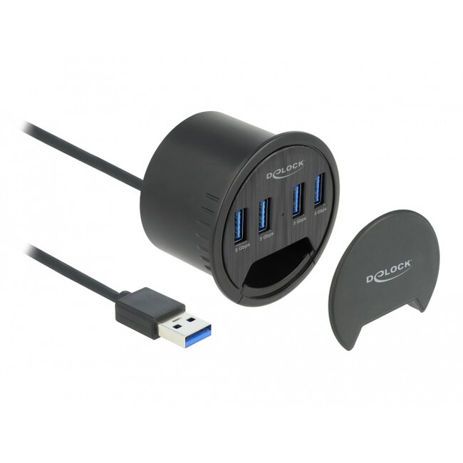Delock 4 Port In-Desk Hub with 4 x SuperSpeed USB Type-A Port