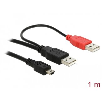 DeLOCK Delock Cable 2 x USB2.0-A male > USB mini 5-pin
