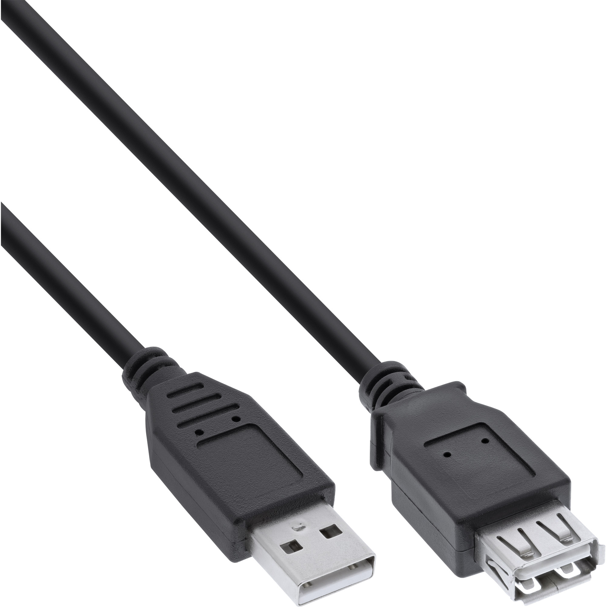 InLine 34602B. Snoerlengte: 2 m, Aansluiting 1: USB A, Aansluiting 2: USB A, USB-versie: USB 2.0, Kleur van het product: Zwart