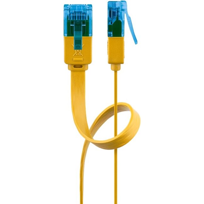 Goobay CAT 6A Flat Patch Cable U/UTP, yellow 1 m