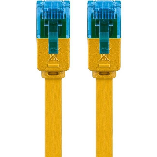 Goobay CAT 6A Flat Patch Cable U/UTP, yellow 1 m