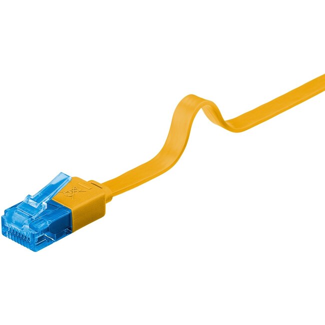 Goobay CAT 6A Flat Patch Cable U/UTP, yellow 1 m