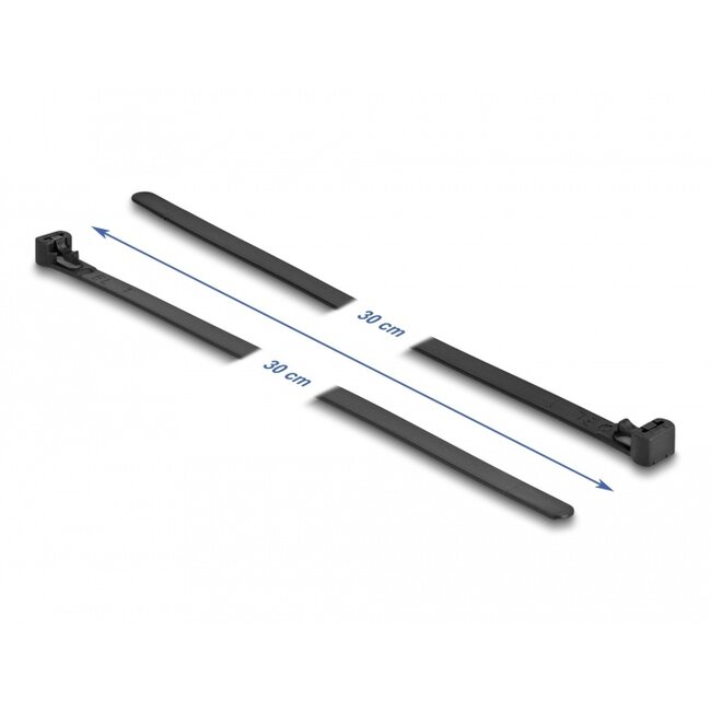 Delock Cable ties reusable heat-resistant L 300 x W 7.6 mm 100 pieces black