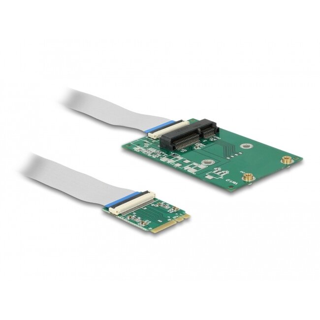Delock Converter M.2 Key A+E male > 1 x Mini PCIe Slot half size / full size with flexible cable
