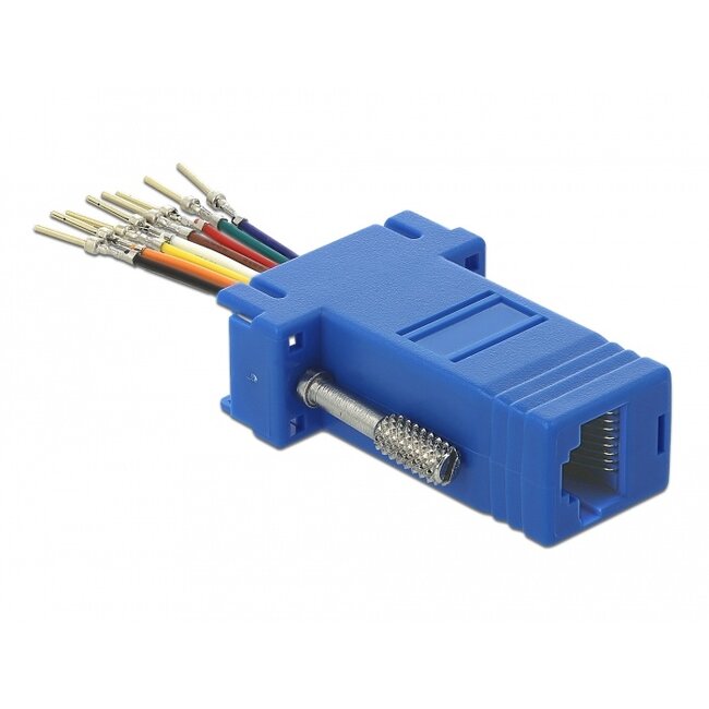Delock Adapter D-Sub 9 pin male to RJ45 female Assembly Kit blue