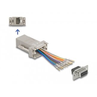 DeLOCK Delock D-Sub 9 pin female to RJ50 female Assembly Kit grey