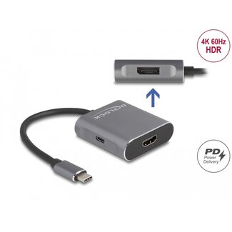DeLOCK Delock USB Type-C™ Splitter (DP Alt Mode) to 1 x HDMI + 1 x DisplayPort MST with USB Type-C™ PD