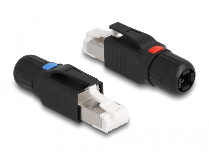 DeLOCK 86965. Aansluiting(en): RJ45/LSA, Kleur van het product: Zwart, Connector vormfactor: Recht. Breedte: 16,4 mm, Diepte: 53,7 mm, Hoogte: 14 mm. Type verpakking: Polybag
