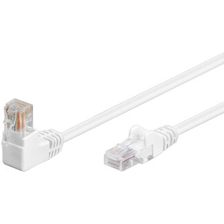 Goobay Goobay CAT 5e Patch Cable 1x 90° Angled, U/UTP, white 1 m